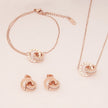 Roman Double Ring Titanium Steel Jewelry Set