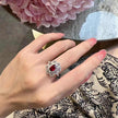 Ruby Jewelry Set - Necklace, Ring & Stud Earrings