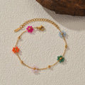 Vintage Flower Beads Jewelry Set (Necklace & Bracelet)