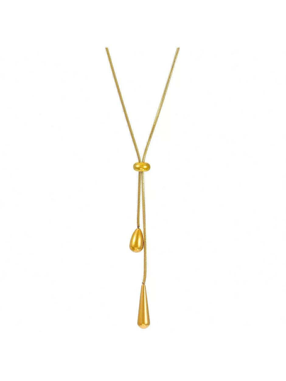 1Pc Geometric Charm Y Lariat Necklace, Stainless Steel Jewelry