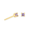 18K Gold Plated 925 Silver Birthstone Stud Earrings - Mini Colored Zircon