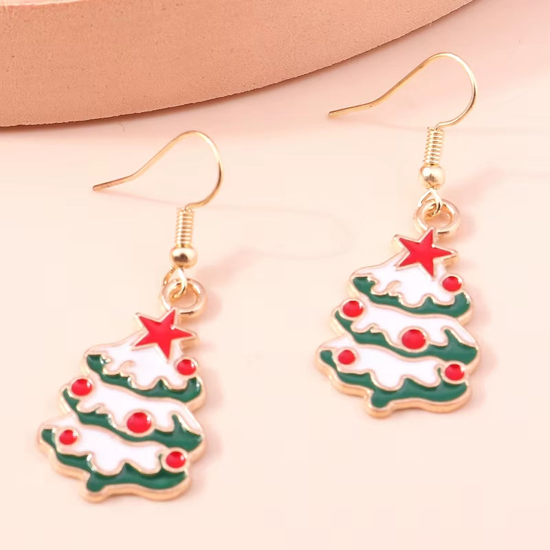 Cute Colorful Christmas Tree Drop Earrings for Women Festival Christmas Dangle Earrings Girls Party Jewelry Gifts