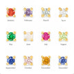 18K Gold Plated 925 Silver Birthstone Stud Earrings - Mini Colored Zircon