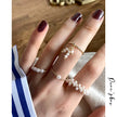 4 Designs Beaded Natural Freshwater Pearl Rings Cluster Irregular Rings for Women Tassel Minimalist Elegant Ring 2020