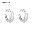 Gold/Silver Color Multi Hoops Earrings for Women Simple Three Circle Hoop Earrings Bohemia Geometric round Earrings