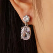 Oval Rhinestone Drop Earrings