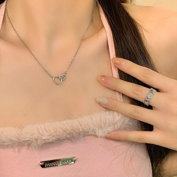Heart Buckle Ring Pendant Necklace