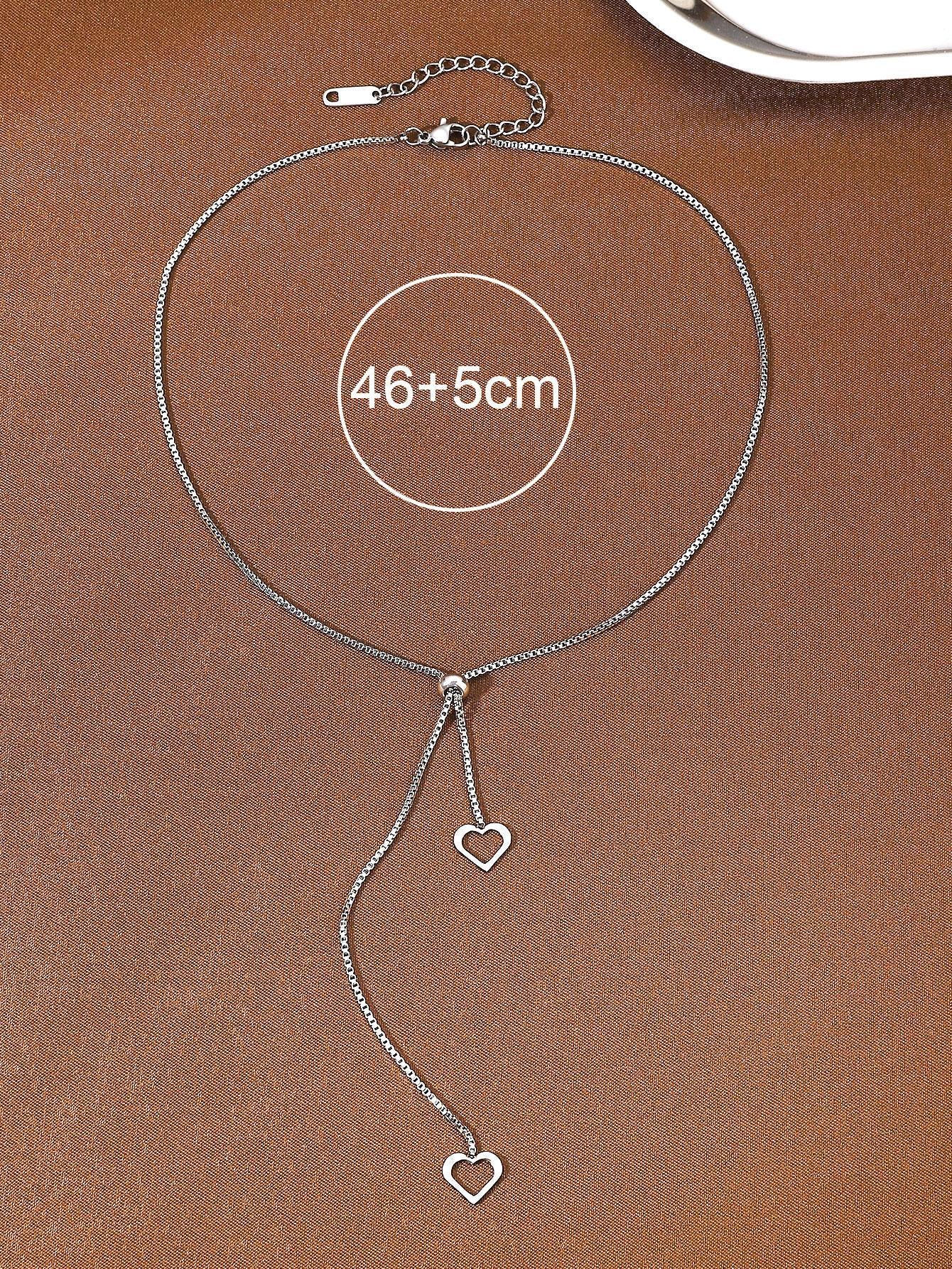 1Pc Geometric Charm Y Lariat Necklace, Stainless Steel Jewelry