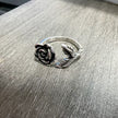 Blue Enamel Rose Ring