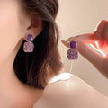 Rhinestone Cube Geometric Earrings