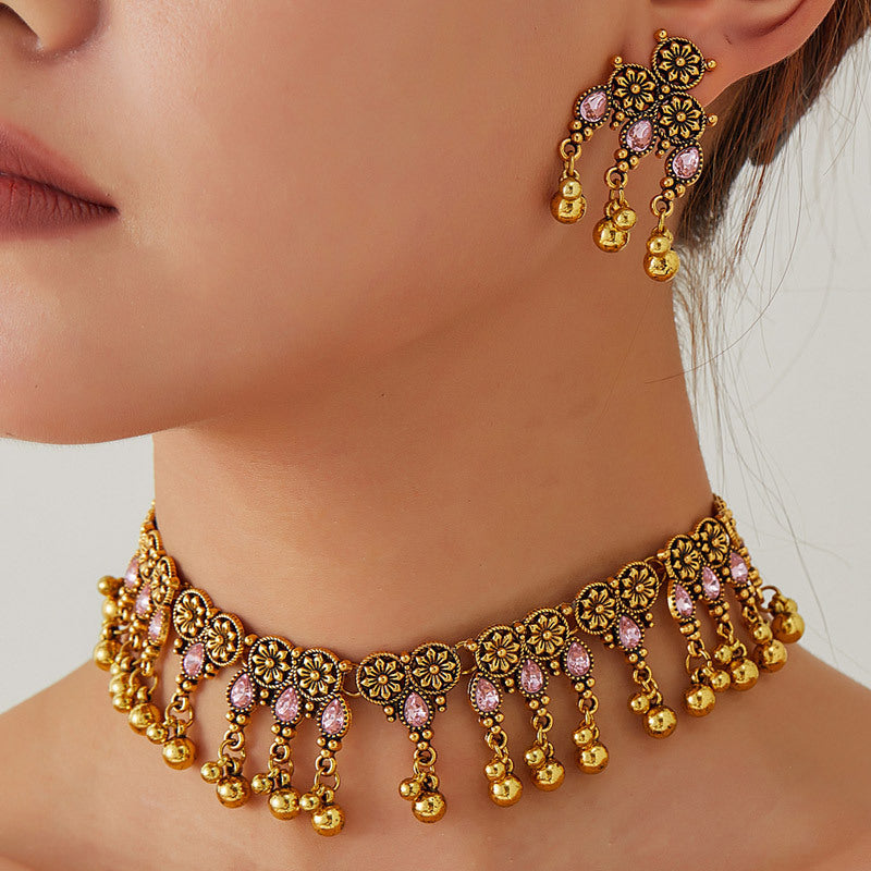 Vintage Gold Gemstone Jewelry Set
