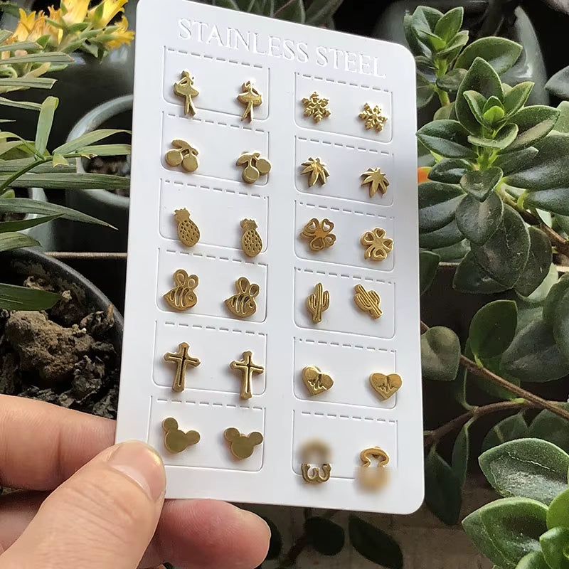 Fashion Statement Earrings 2020 Geometric round Earrings for Women Stainless Steel Earrings Stud Earrings Modern Female Jewelry