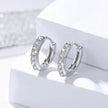 Sterling Silver Micro Pave CZ Huggie Hoop Earrings