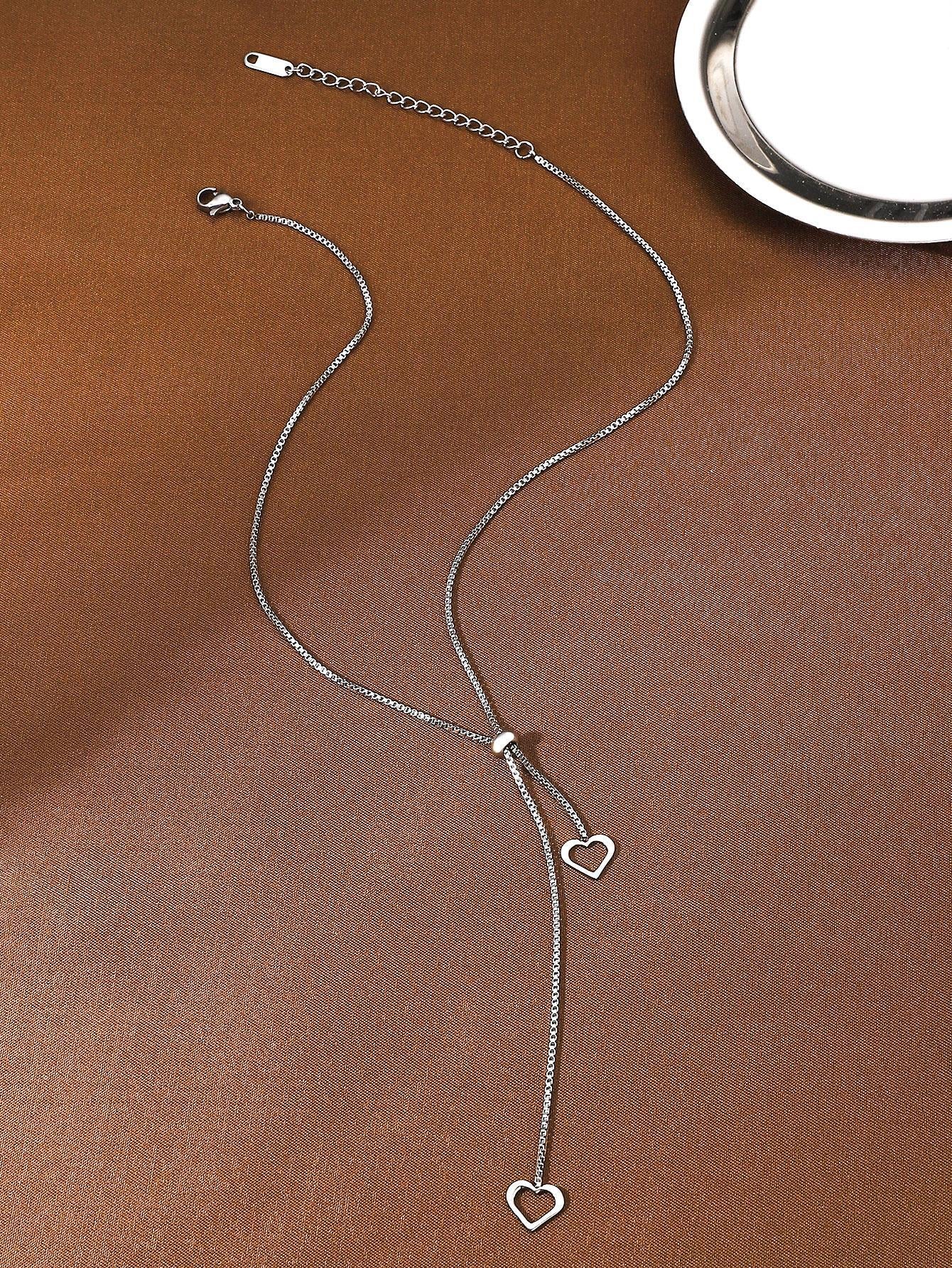 1Pc Geometric Charm Y Lariat Necklace, Stainless Steel Jewelry