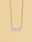 1Pc Cubic Zirconia Infinity Symbol Charm Necklace Copper Jewelry