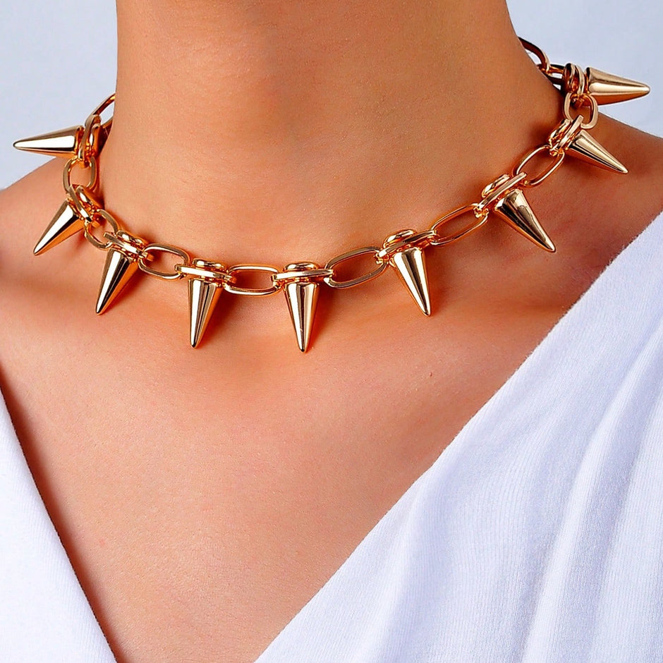 Punk Stud Pendant Necklace