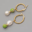 Drop Dangle Earring Freshwater Baroque Pearl Brincos Stainless Steel Earrings Natural Stone Earings for Women Jewelry