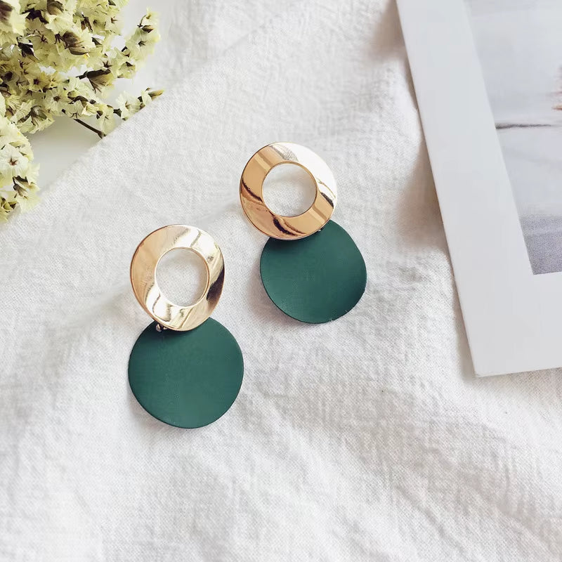 Colorful Metal Dangle Earrings for Women Personality Fashion Drop Earrings Flower Heart Pendants Earrings Pendientes Mujer