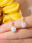 1Pair White Faux Pearl Drop Dangle Earrings for Women Girls Exquisite Daily Jewelry Elegant Wedding Holiday Gift