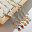 Red Crystal Heart & Pearl Bracelet