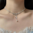 Minimalist Pearl Bow Necklace