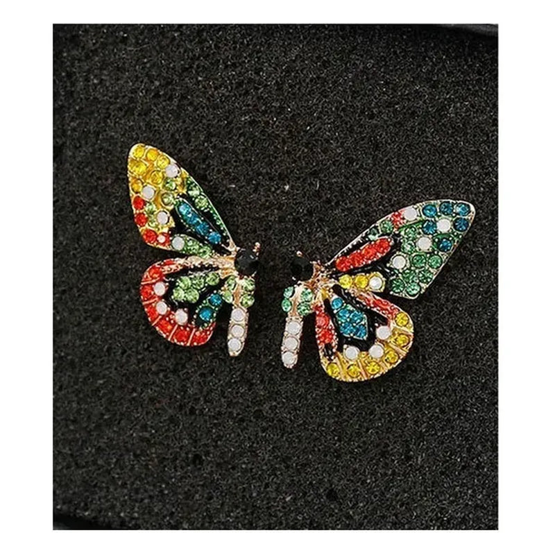 Fairy Sweet Fashion Retro Earrings Butterfly Diamond Stud Earrings Princess Earrings Woman