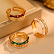 Zircon Bamboo Open Ring