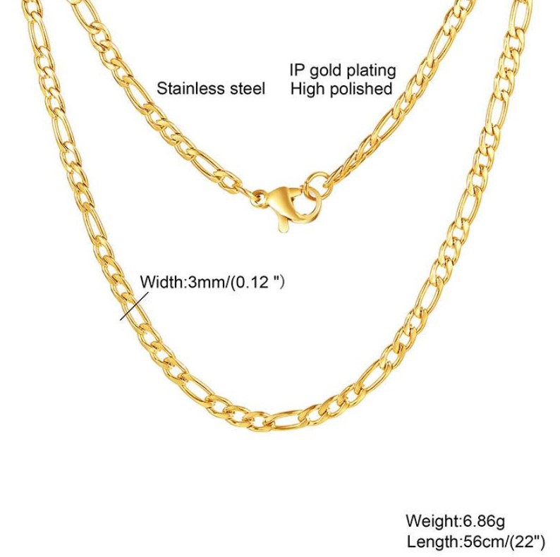 Gold Stainless Steel Chain Necklace