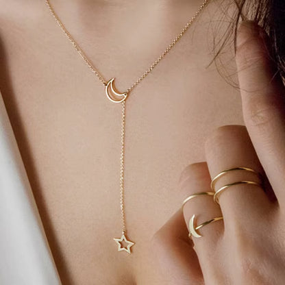Bohemian Tiny Heart Star Necklace for Women Short Chain Coin Bar Moon Pendant Necklace Gift Choker Necklace
