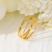 Three-Layer Geometric Gold Ring