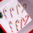Colorful Stripes Christmas Earrings Santa Jewelly Candy Cane Christmas Pendant Earrings Simple Style Christmas Hook Earrings