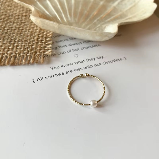 4 Designs Beaded Natural Freshwater Pearl Rings Cluster Irregular Rings for Women Tassel Minimalist Elegant Ring 2020