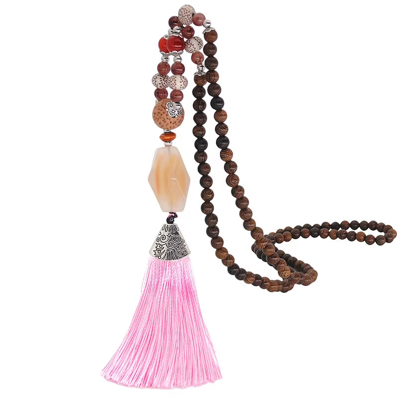 Bohemia Long Necklace Women Long Chain Sweater Chain Ethnic Tassel Necklaces Bijoux Femme Colar Clothing Jewelry Wholesale Bff