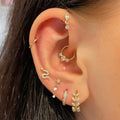 Natural Zircon Pierced Earrings
