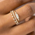 14K Gold Stackable Cubic Zirconia Ring Set