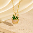 Zircon Cactus Pendant Necklace