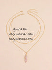 2Pcs Multi-Layer Faux Pearl round Disc Necklace (Random Pearl Quantity, Not Fixed)