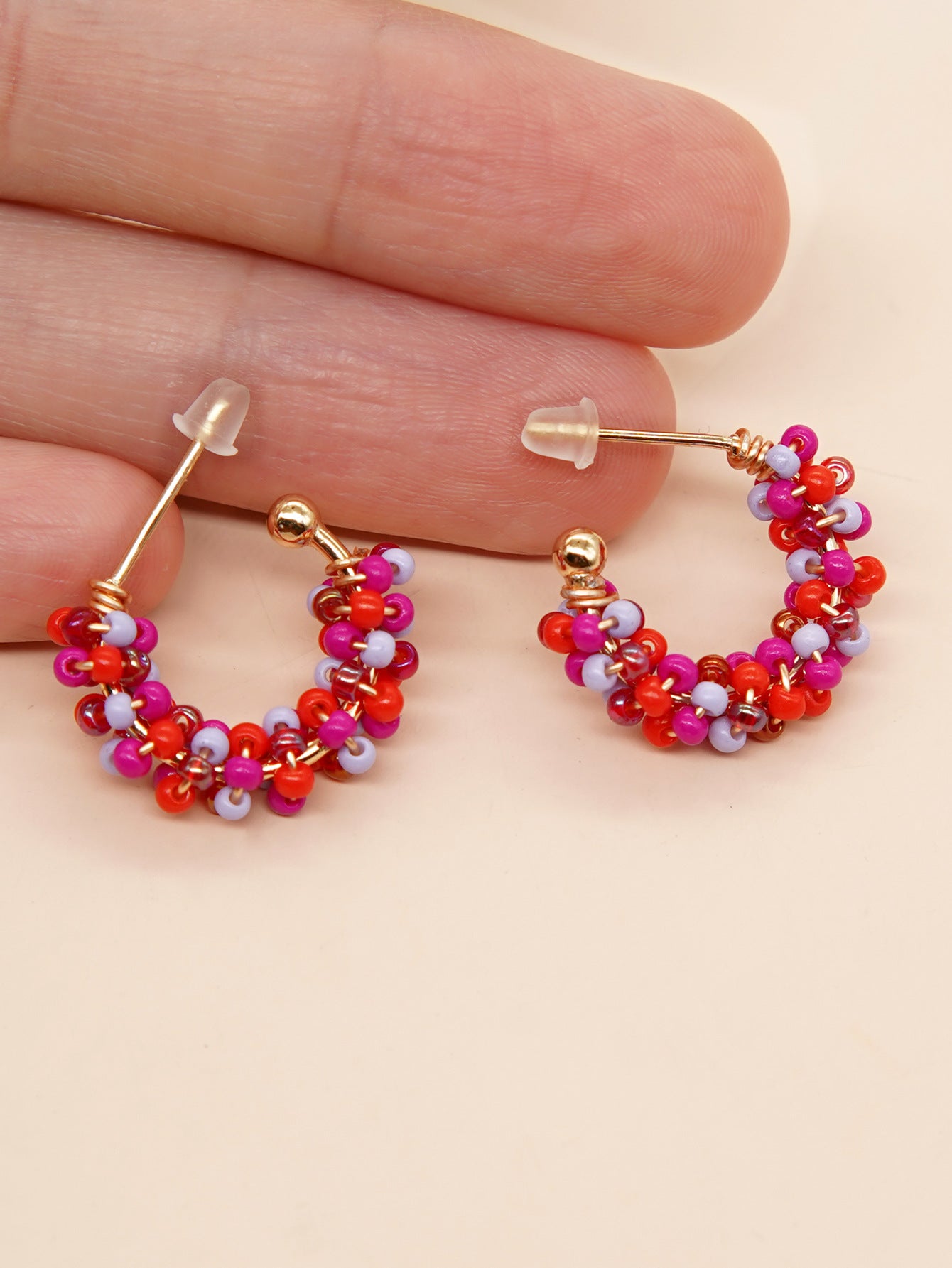 Copper Wire Winding round Women'S Earrings Small Earrings