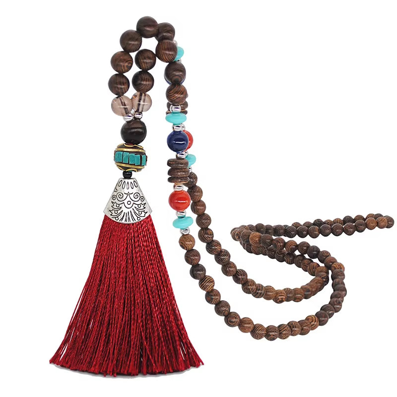 Bohemia Long Necklace Women Long Chain Sweater Chain Ethnic Tassel Necklaces Bijoux Femme Colar Clothing Jewelry Wholesale Bff