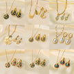 Stainless Steel Necklace Earrings Women's Jewelry Suit