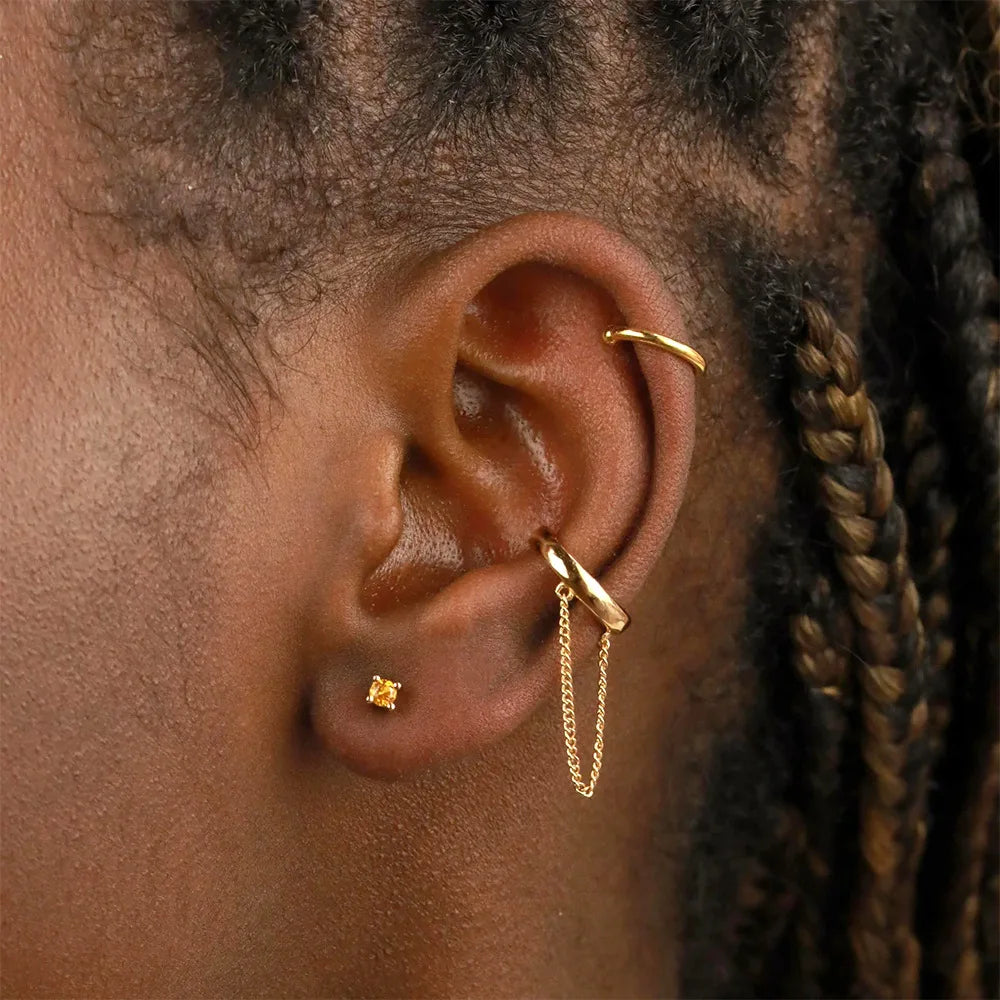 18K Gold Plated 925 Silver Birthstone Stud Earrings - Mini Colored Zircon