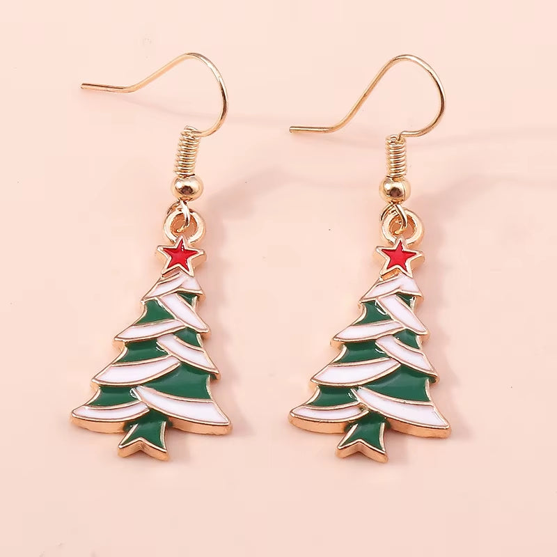 Cute Colorful Christmas Tree Drop Earrings for Women Festival Christmas Dangle Earrings Girls Party Jewelry Gifts