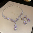 Zircon Diamond Teardrop Jewelry Set