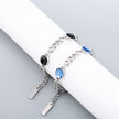 Blue & Black Crystal Titanium Steel Bracelet