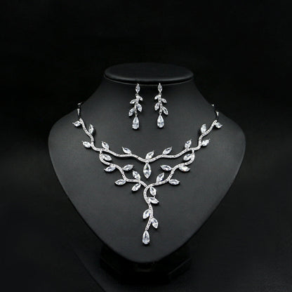 Zircon Necklace Bride Set in Europe and America