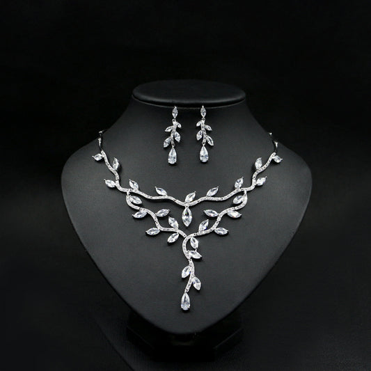Zircon Necklace Bride Set in Europe and America