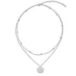 Double Disc Round Bead Necklace