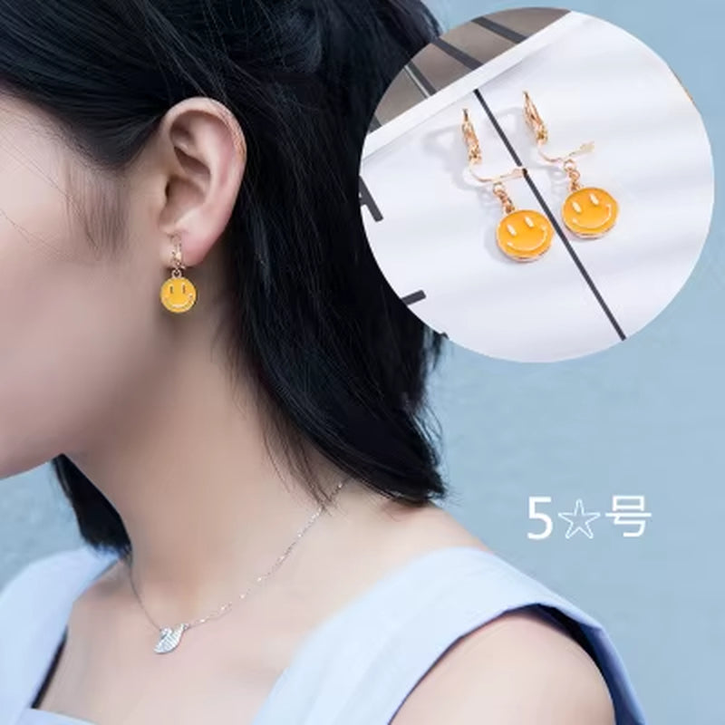 Korea Style Cute Clip on Earrings Non Pierced Earrings for Kids Party Charm Ear Cuffs Earrings No Hole Earrings New