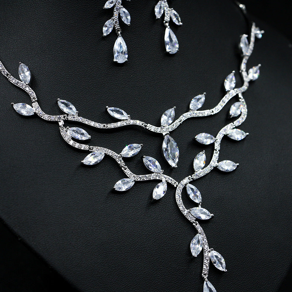 Zircon Necklace Bride Set in Europe and America