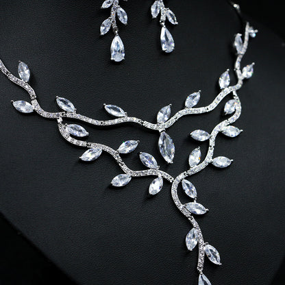 Zircon Necklace Bride Set in Europe and America